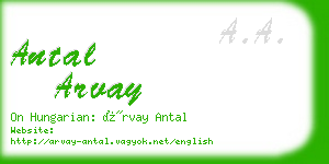 antal arvay business card